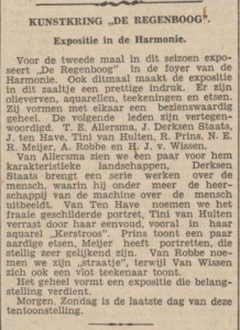 kunstkring De Regenboog NvhN 30-01-1937